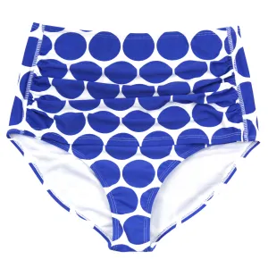 Women's High Waist Bikini Bottoms Ruched | "Oversized Dot"